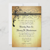 Faire-part de mariage Black Rustic Medieval Swirls (Devant)