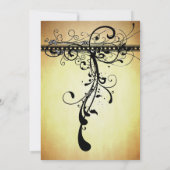 Faire-part de mariage Black Rustic Medieval Swirls (Dos)