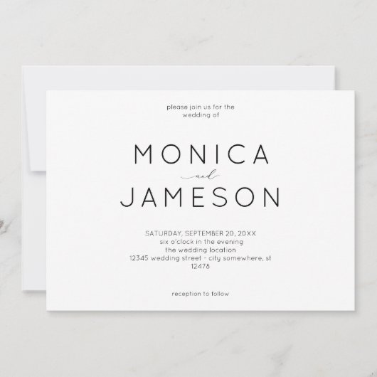 Faire-part de mariage Black & White Modern 1 (Devant)