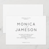 Faire-part de mariage Black & White Modern 1 (Devant / Derrière)