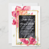 Faire-part de mariage Blackboard Spring Poppies (Devant)