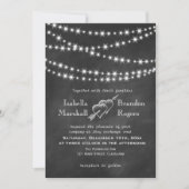 Faire-part de mariage Blackboard Twinkle Lights (Devant)