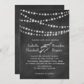 Faire-part de mariage Blackboard Twinkle Lights (Devant / Derrière)