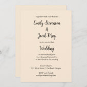 Faire-part de mariage blanc antique (Devant / Derrière)