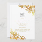 Faire-part de mariage blanc avec dentelle dorée Cl (Dos)