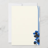 faire-part de mariage blanc avec fleurs bleues (Dos)