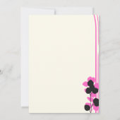 faire-part de mariage blanc avec fleurs roses (Dos)