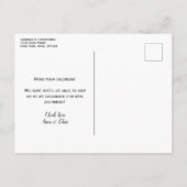 Faire-part de mariage blanc avec photo et calligra (Dos)