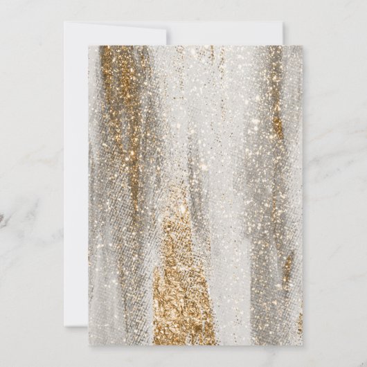 Faire-part de mariage blanc avec pinceau or (Dos)