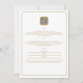 Faire-part de mariage blanc avec texte or (Dos)