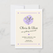 Faire-part de mariage blanc avec une fine planche (Devant)