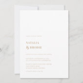 Faire-part de mariage blanc beige simple (Devant)