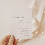 Faire-part de mariage blanc clair élégant et moder<br><div class="desc">Faire-part de mariage blanc clair élégant et moderne</div>