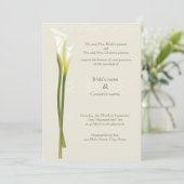 Faire-part de mariage blanc de Calla Lily (Debout devant)