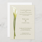 Faire-part de mariage blanc de Calla Lily (Devant / Derrière)