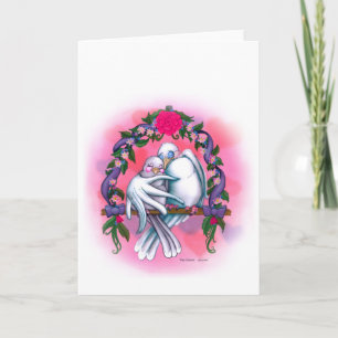 Faire-part de mariage blanc de colombes