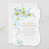 Faire-part de mariage blanc de la Plumeria hawaïen (Devant)