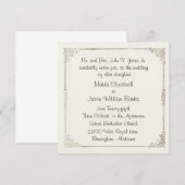 Faire-part de mariage blanc d'hiver chic (Devant / Derrière)