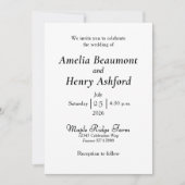 Faire-part de mariage blanc élégant minimal (Devant)