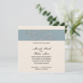 Faire-part de mariage blanc et bleu d'hiver (Debout devant)