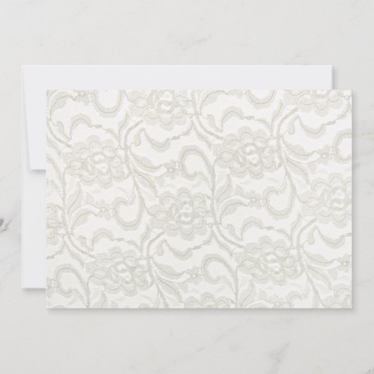 Faire-part de mariage blanc Faux Lace (Dos)