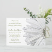 Faire-part de mariage blanc Gerbera Daisy (Debout devant)