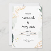 Faire-part de mariage blanc gris pastel (Devant)