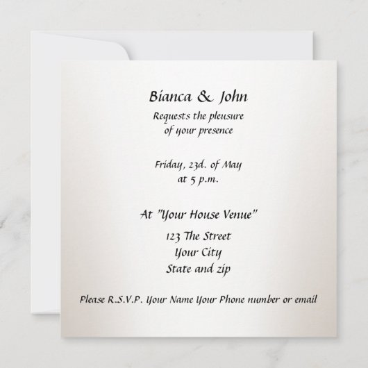 Faire-part de mariage blanc le plus populaire et é (Dos)