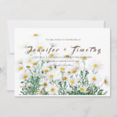 Faire-part de mariage blanc marguerite encre et aq (Devant)