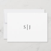 Faire-Part de Mariage Blanc Moderne avec Végétatio (Dos)