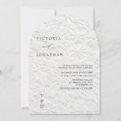 Faire-part de mariage blanc monogramme hiver (Devant)