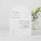 Faire-part de mariage blanc monogramme hiver (Debout devant)