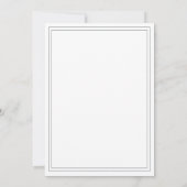 Faire-part de mariage blanc noir chic Script (Dos)
