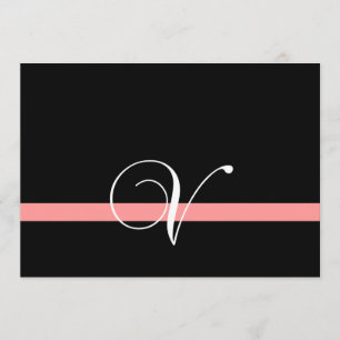 Faire-part de mariage blanc noir de corail du