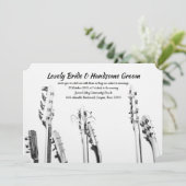 Faire-part de mariage blanc noir de mélomane de (Debout devant)