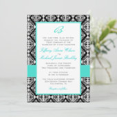 Faire-part de mariage blanc noir de turquoise de (Debout devant)