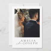 Faire-part de mariage blanc photo moderne | Modifi (Devant)