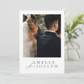 Faire-part de mariage blanc photo moderne | Modifi (Debout devant)