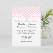 Faire-part de mariage blanc rose (Debout devant)