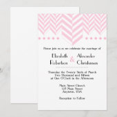 Faire-part de mariage blanc rose (Devant / Derrière)