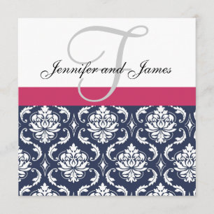 Faire-part de mariage blanc rose bleu de