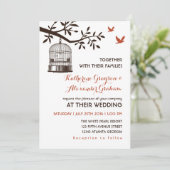 Faire-part de mariage blanc rustique vintage avec (Debout devant)