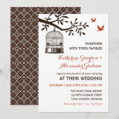 Faire-part de mariage blanc rustique vintage avec (Devant / Derrière)