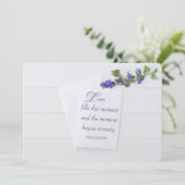 faire-part de mariage blanc sur bois (Debout devant)