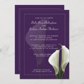 Faire-part de mariage blanche Calla Lillies sur vi (Devant / Derrière)