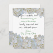 Faire-part de mariage blanche Hydrangea (Devant / Derrière)