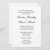 Faire-part de mariage blanche traditionnelle (Devant / Derrière)