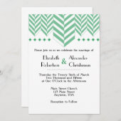 Faire-part de mariage blanche verte (Devant / Derrière)