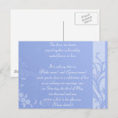 Faire-part de mariage bleu (Devant / Derrière)