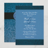 Faire-part de mariage bleu (Devant / Derrière)